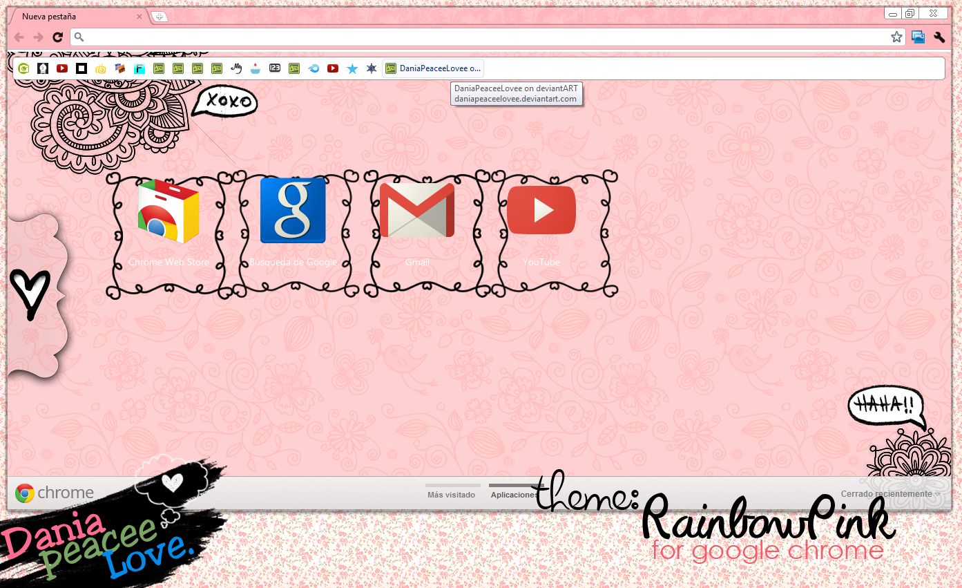 Theme for google chrome:Rainbow Pink by DaniaPeaceeLovee on DeviantArt