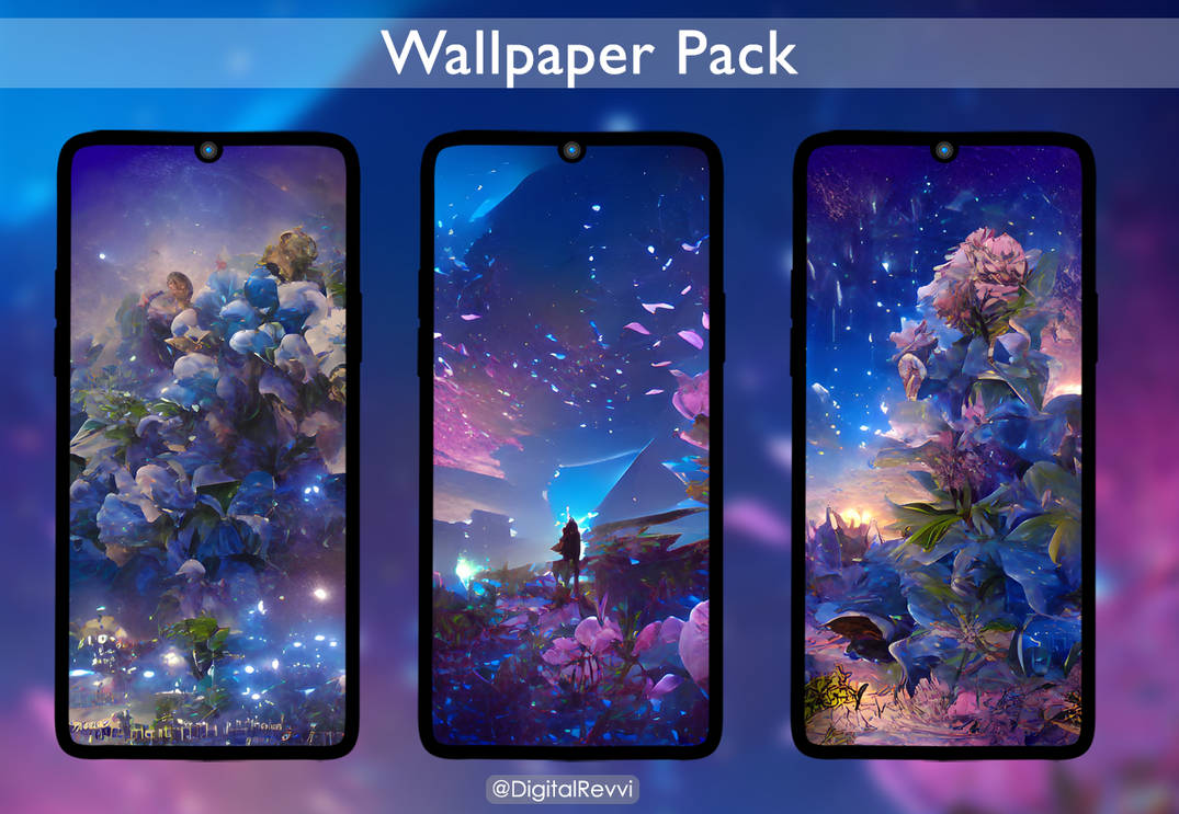 Blue Flowers in the Night - F2U Pack by DigitalRevvi on DeviantArt