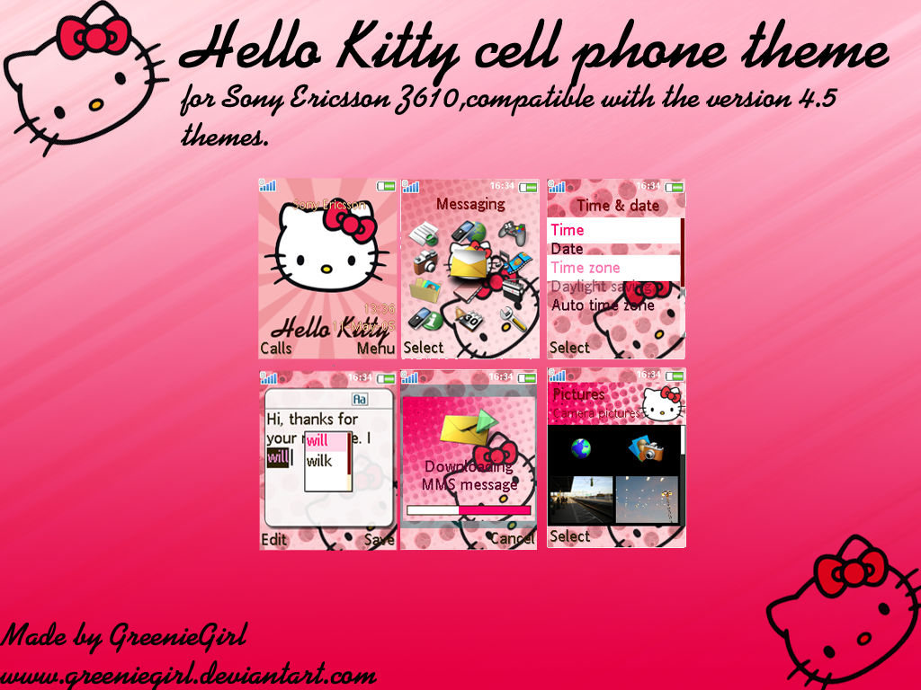 Hello Kitty Cell Phone Theme By Greeniegirl On Deviantart