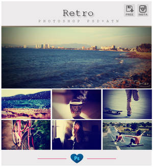 Retro Instagram Photoshop PSD+ATN