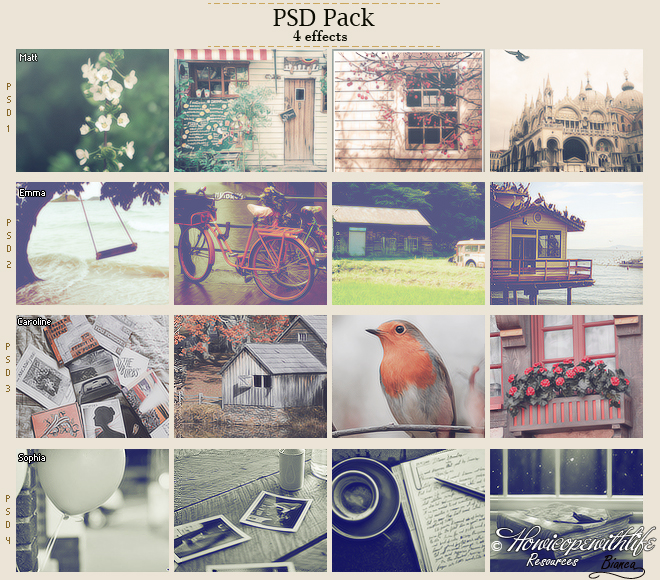 PSD Pack - 4 Effects (FREE) by friabrisa on DeviantArt