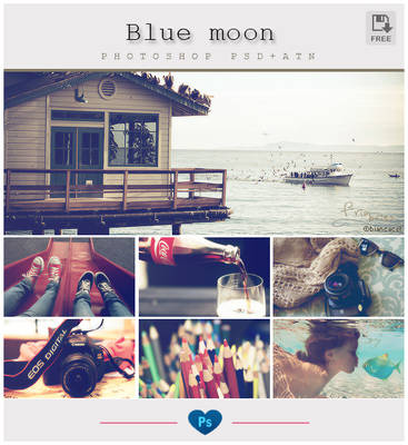 Blue moon - Photoshop PSD + ATN
