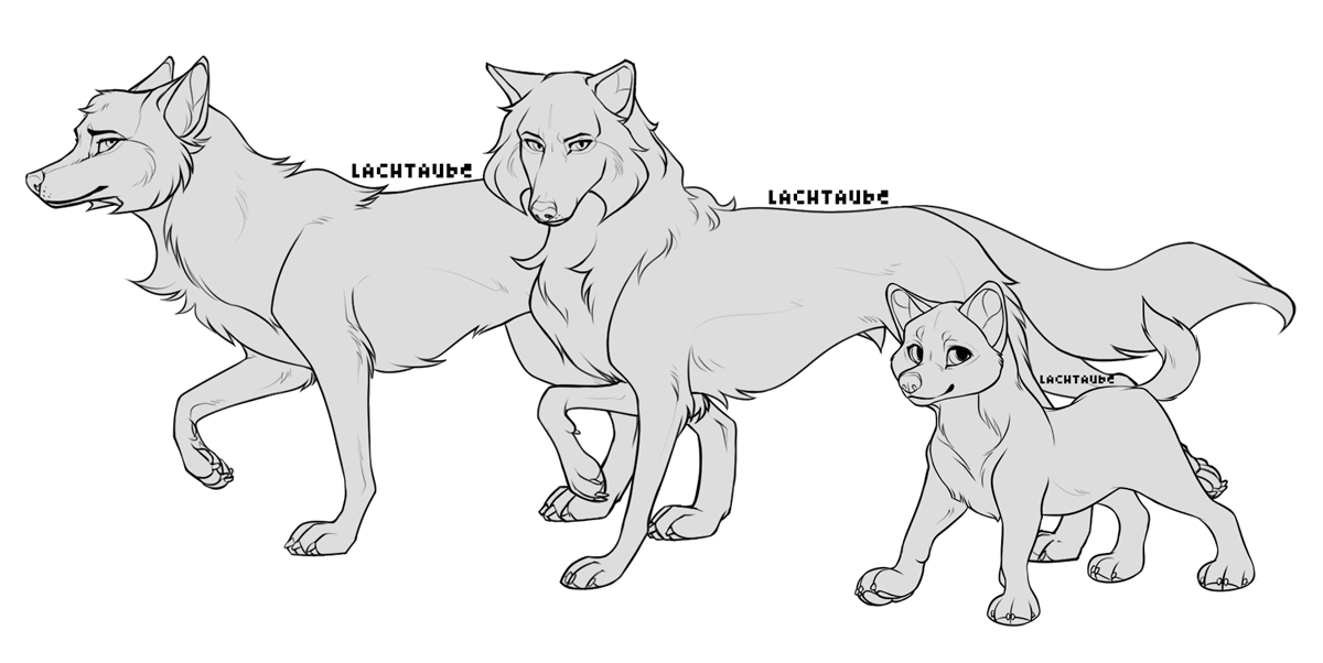 Wolf Pose Bases Use With Credit By Lachtaube On Deviantart Easy wolf drawing for kids. wolf pose bases use with credit by
