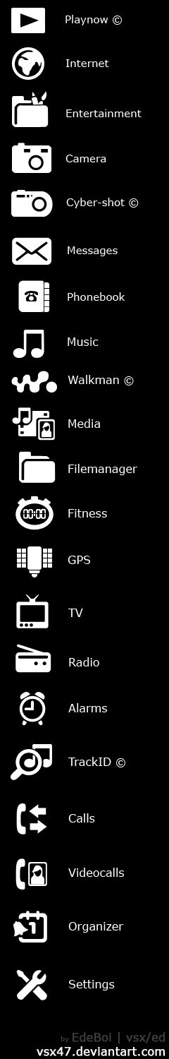Sony Ericsson Icons +vector+