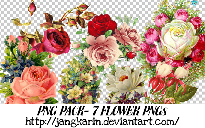 [PNG Pack] Vintage Flower PNG - 7PNGs