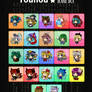 Touhou anime colour icon set