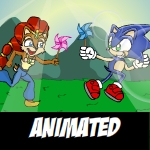 Kid Sonic and Sally Run Cycle