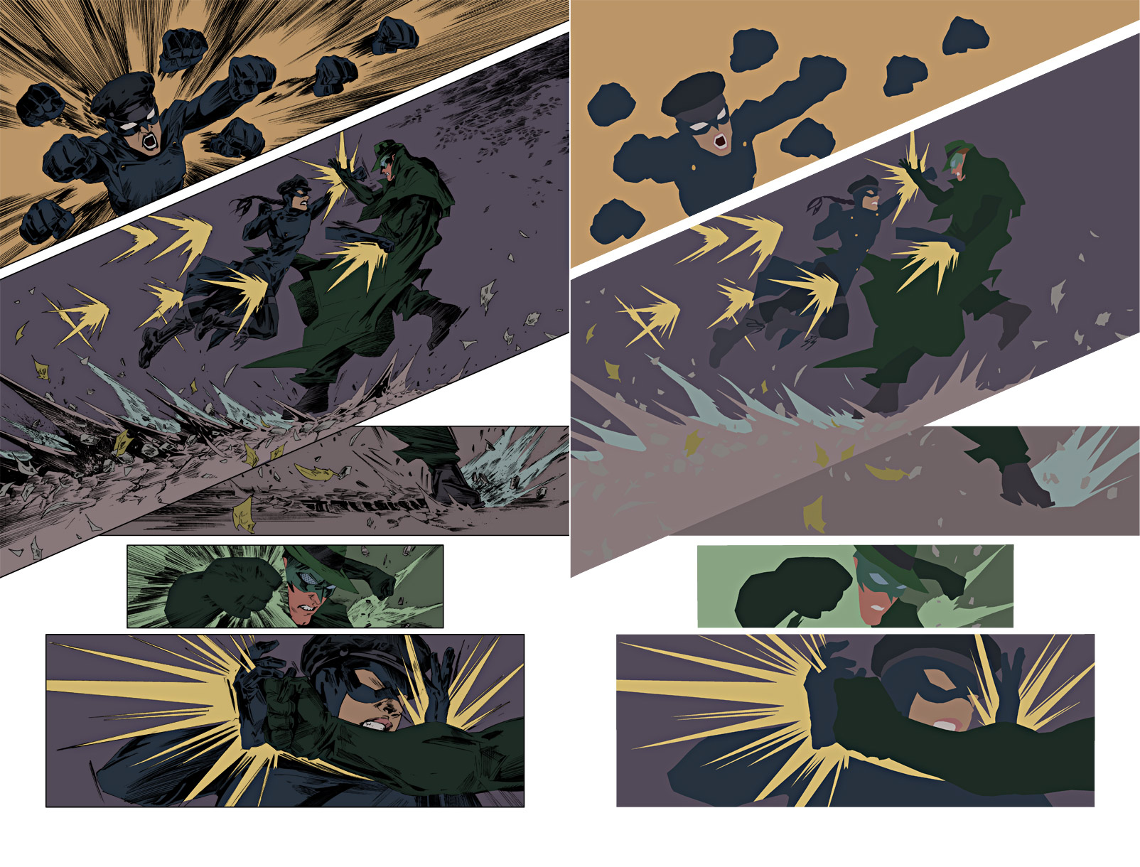 green hornet and kato sparring Flats