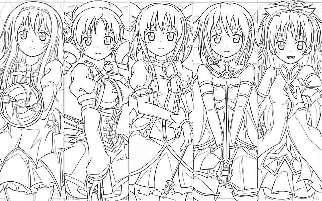 Puella Magi Madoka Magica Coloring Page by BooLooCrew on ...