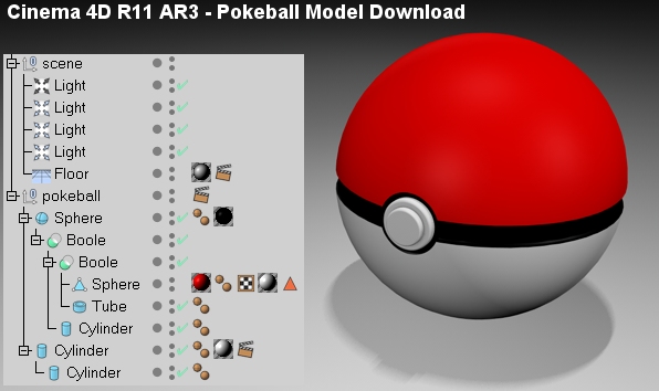 Pokeball Model Download - C4D