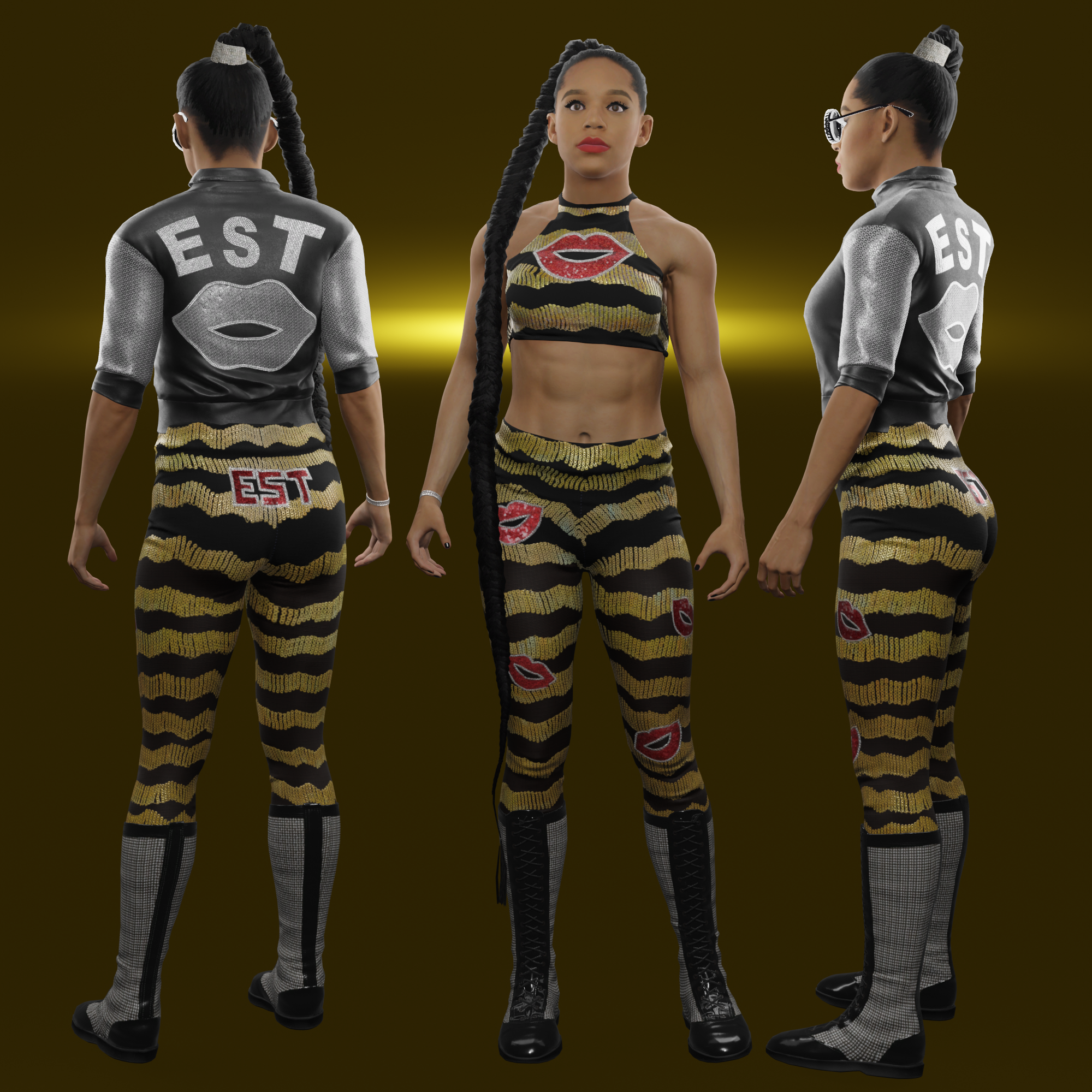 Bianca Belair 2K20 (rigged) by DexPac on DeviantArt