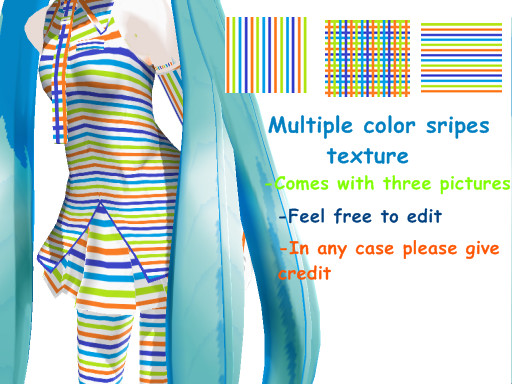 MMD multiple color stripes texture DL