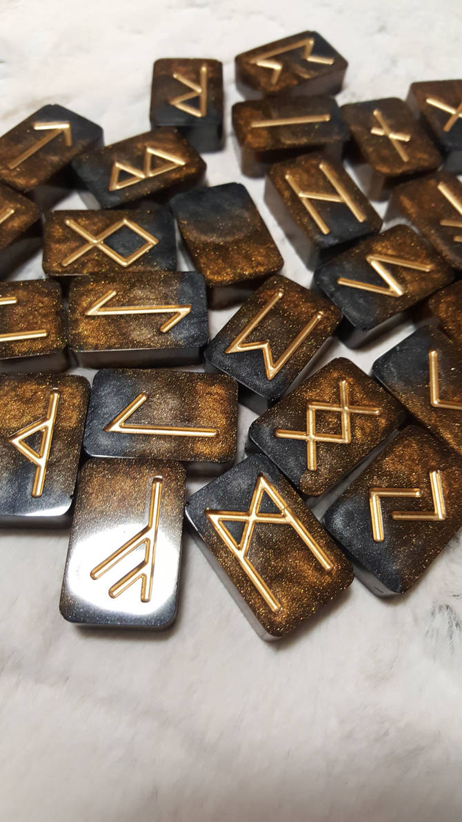 Black and Copper Resin Elder Futhark Runes by Orang3Marmalade on DeviantArt