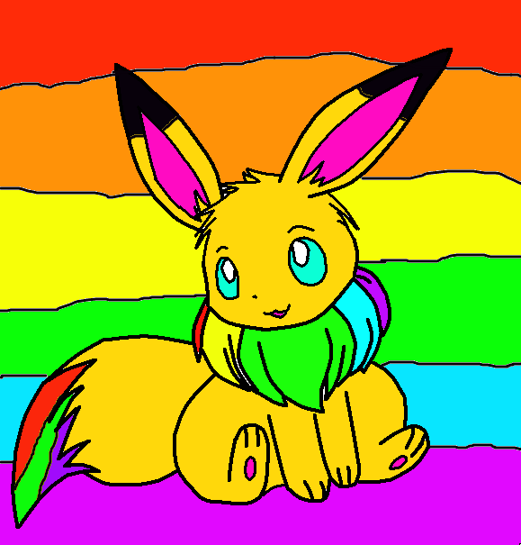 Rainbow Eevee by goldfisher56 on DeviantArt