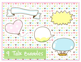 Talk Bubbles Clipart set 1