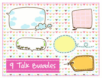 Talk Bubbles Clipart set 2