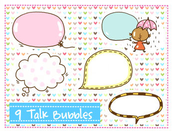 Talk Bubbles Clipart set 3