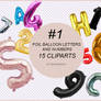 #1 Foil Balloon Letters and Numbers / Cliparts