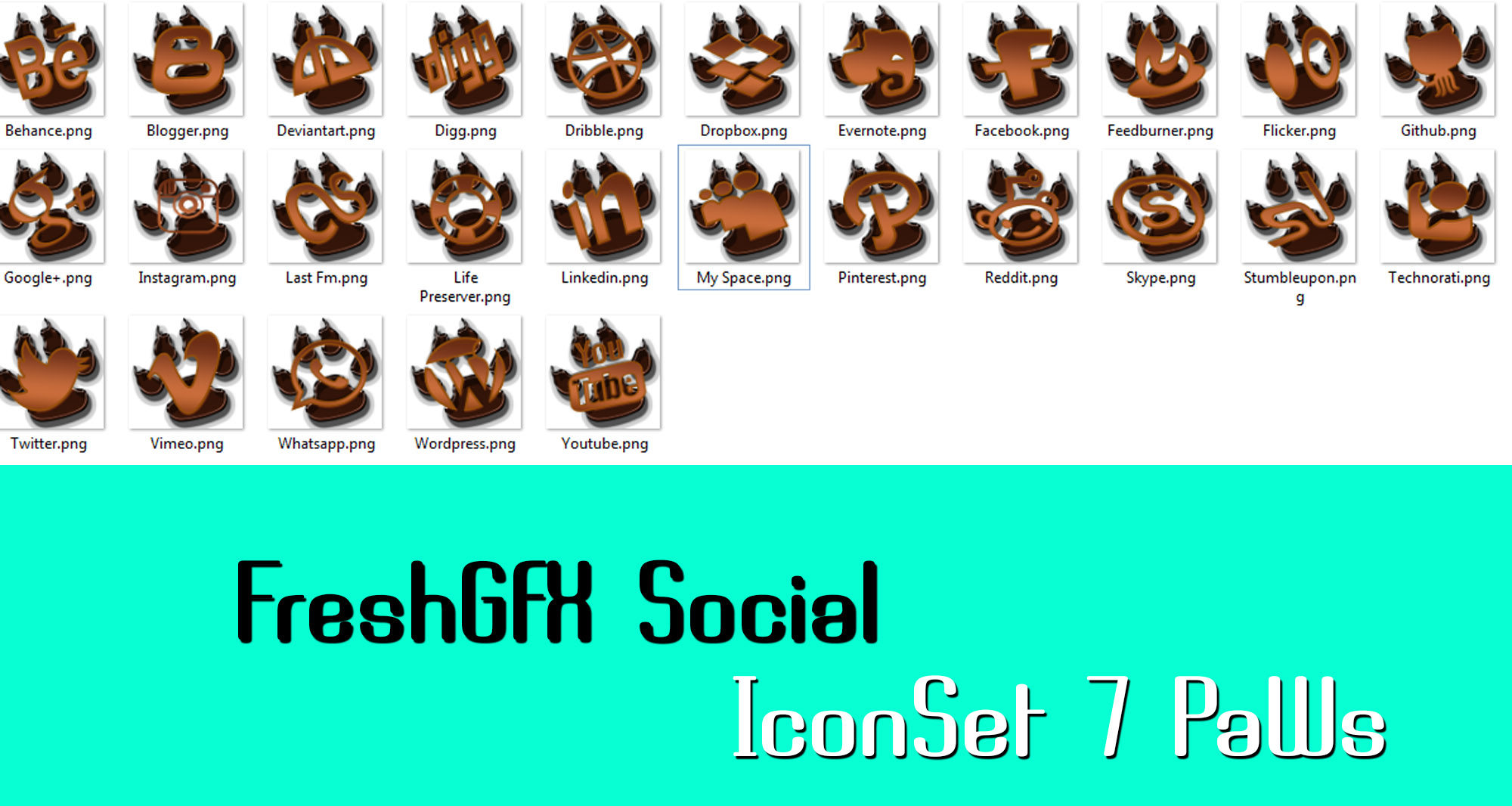 Social Icon Set 7 - Paws