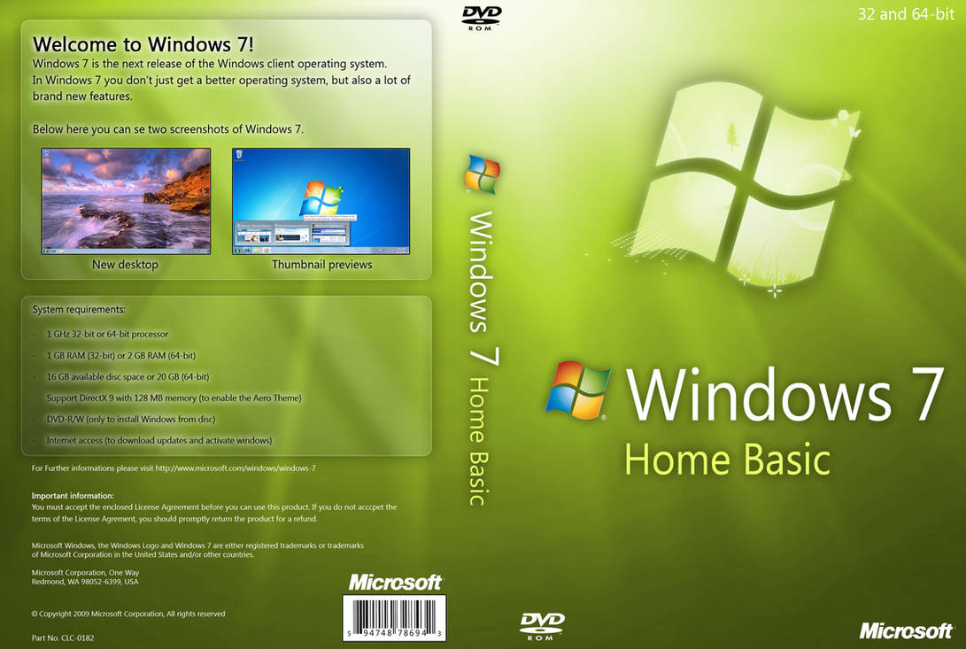 neumonía Desviarse Pelmel Windows 7 Home Basic DVD by yaxxe on DeviantArt