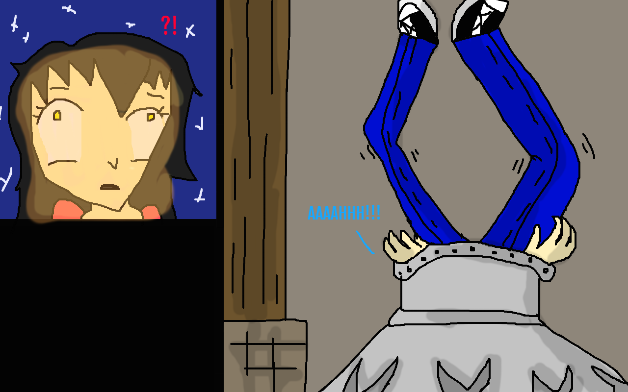 Bleu Gets Stuck by a Pie Machine's Gravy by lileehilee on DeviantArt