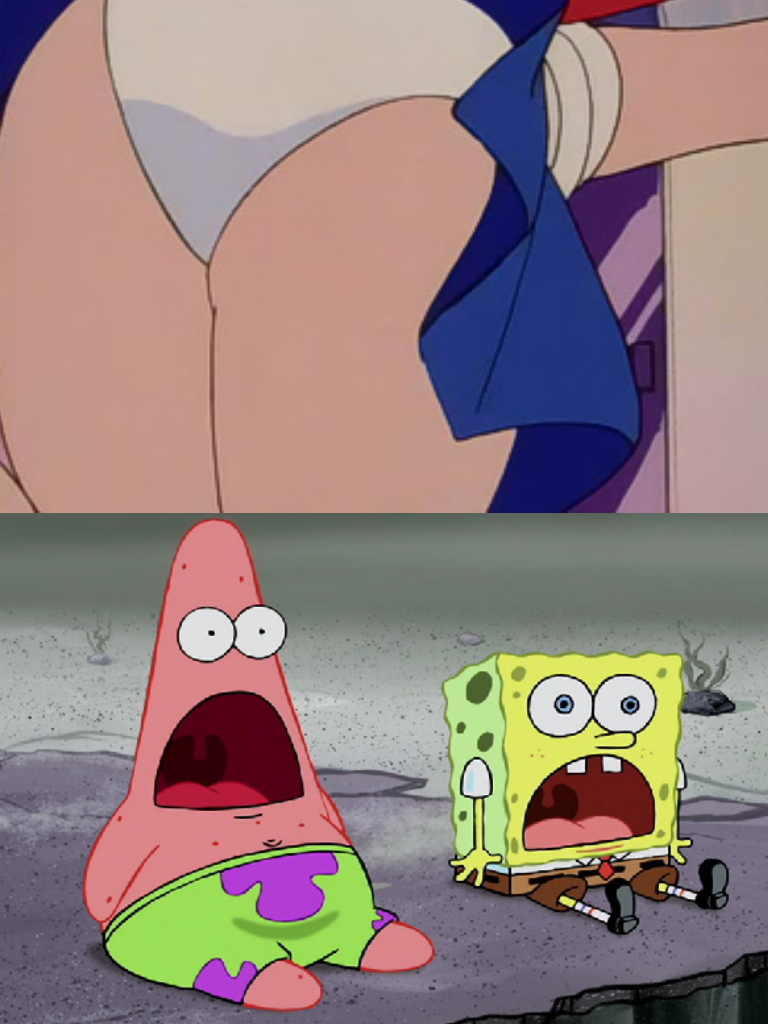 Spongebob And Patrick Shocked By Usagis Butt Lileehilee On DeviantArt.