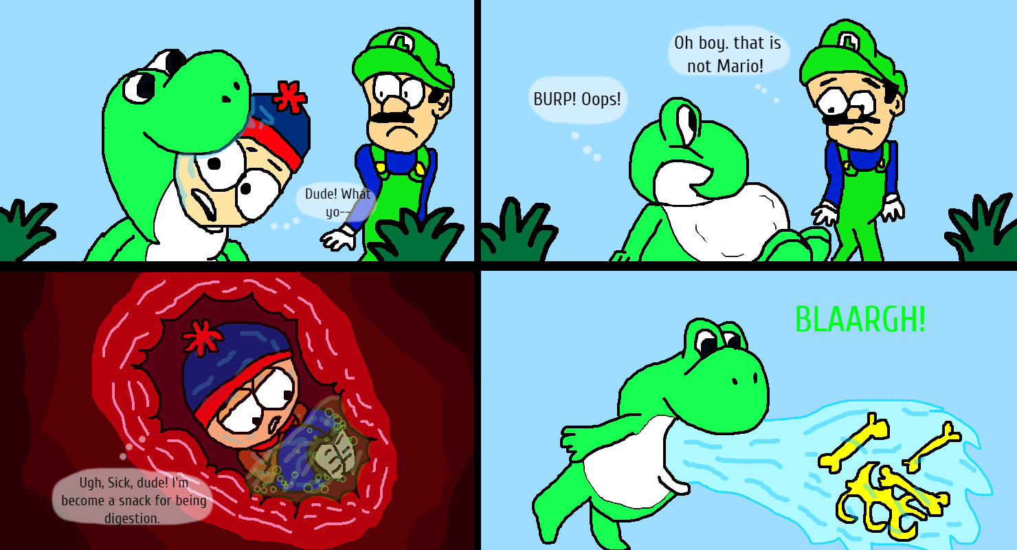 Yoshi eats Stan by lileehilee on DeviantArt