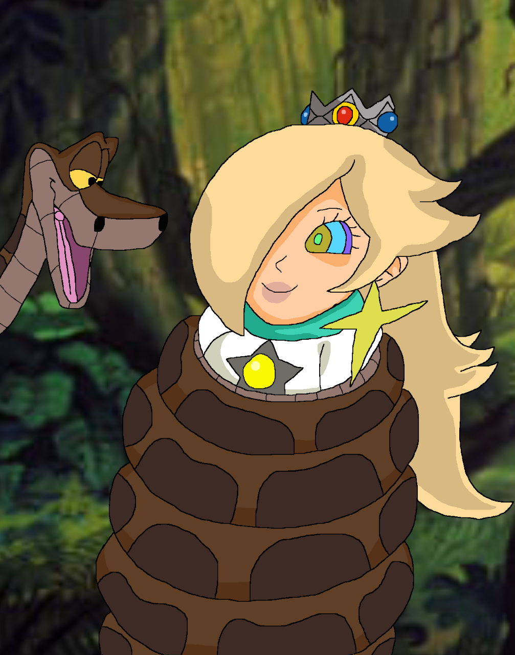 Rosalina and Kaa (Colored) by lileehilee on DeviantArt