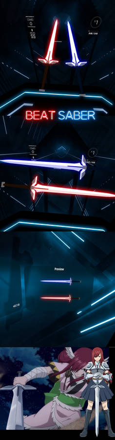 Erza Scarlet - Heart Kreuz Swords for Beat Saber