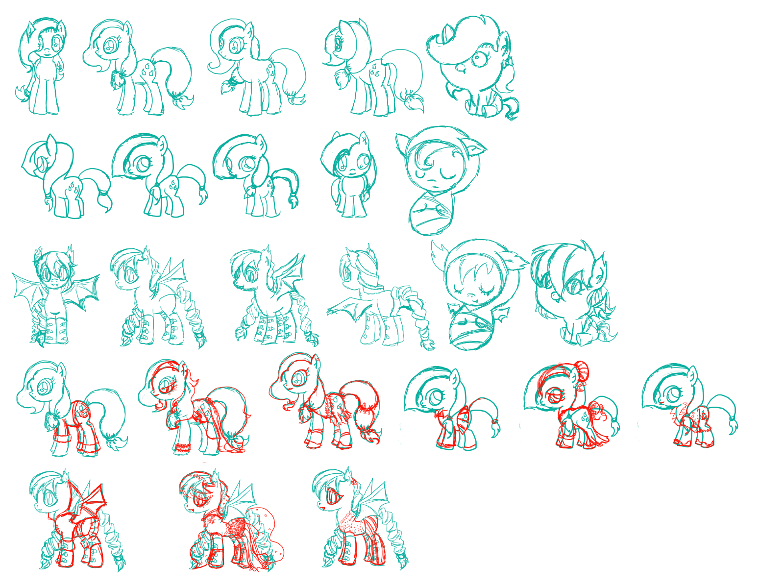 SKETCH DUMP pony ocs