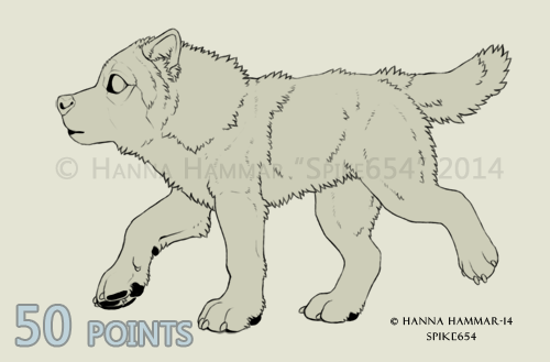 Premade Chibi Wolf - Lineart