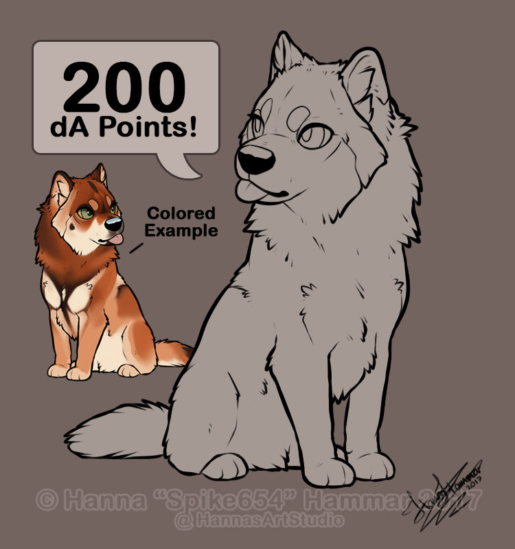 Premade Chibi Wolf Lineart by HannasArtStudio on DeviantArt