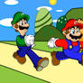 Mario and Luigi running animation