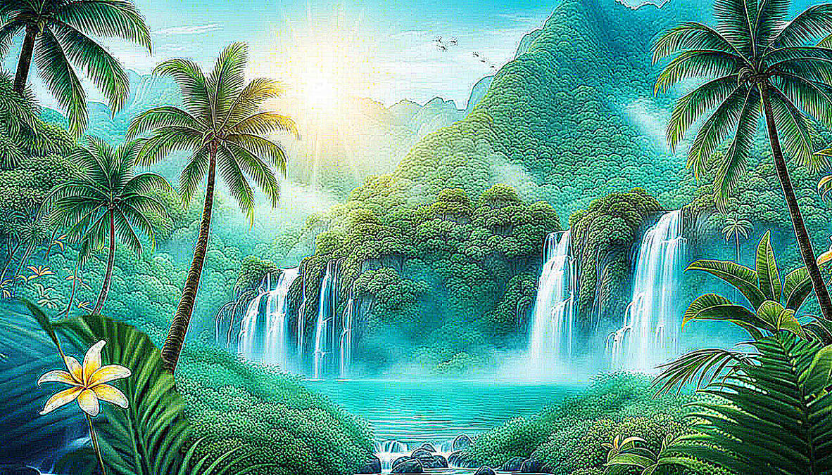 WATERFALL OASIS by IKIMANOMANU1966 on DeviantArt
