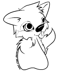 Chibi cute wolf free lineart by Baskerville-Hound on DeviantArt