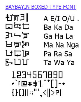 Baybayin Boxed Type Font