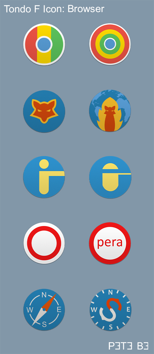 Tondo F Icon Set: Browser