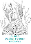 Big Weird Flower Brushes by gabijax
