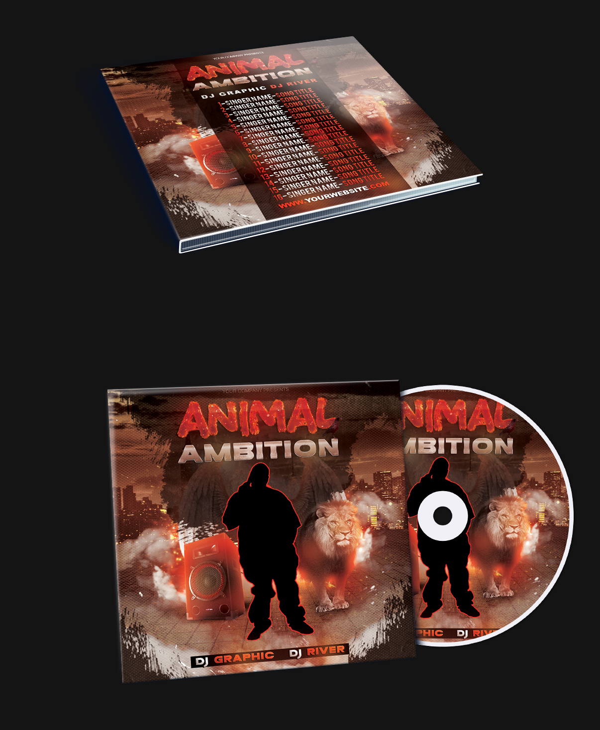 Animal Ambition Mixtape CD Cover FREE TEMPLATE