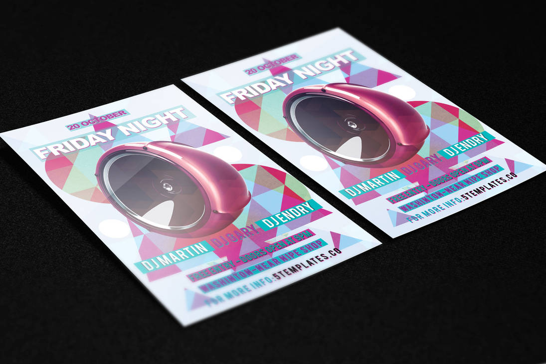 Friday Night Geometric Flyer FREE TEMPLATE by KlarensM