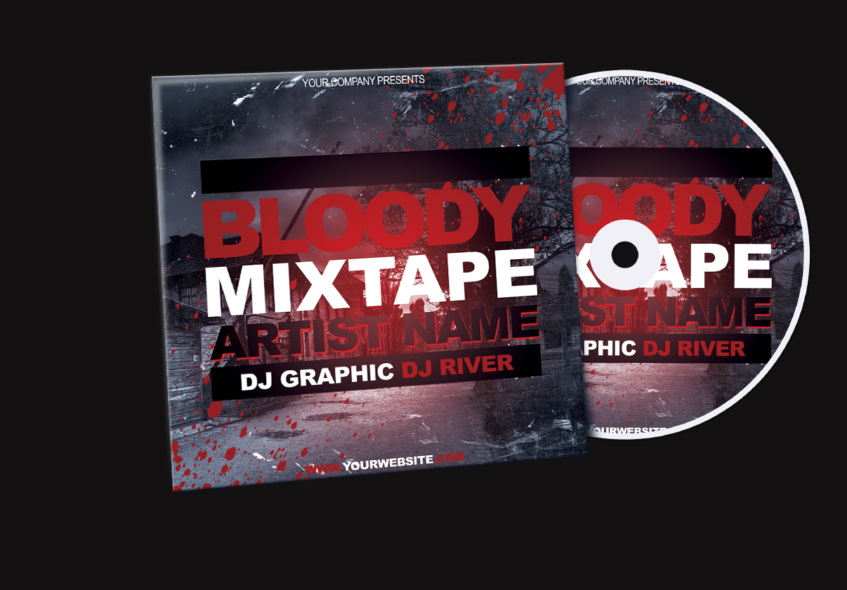 Download Bloody Mixtape Cd Cover Free Psd Template By Klarensm On Deviantart PSD Mockup Templates