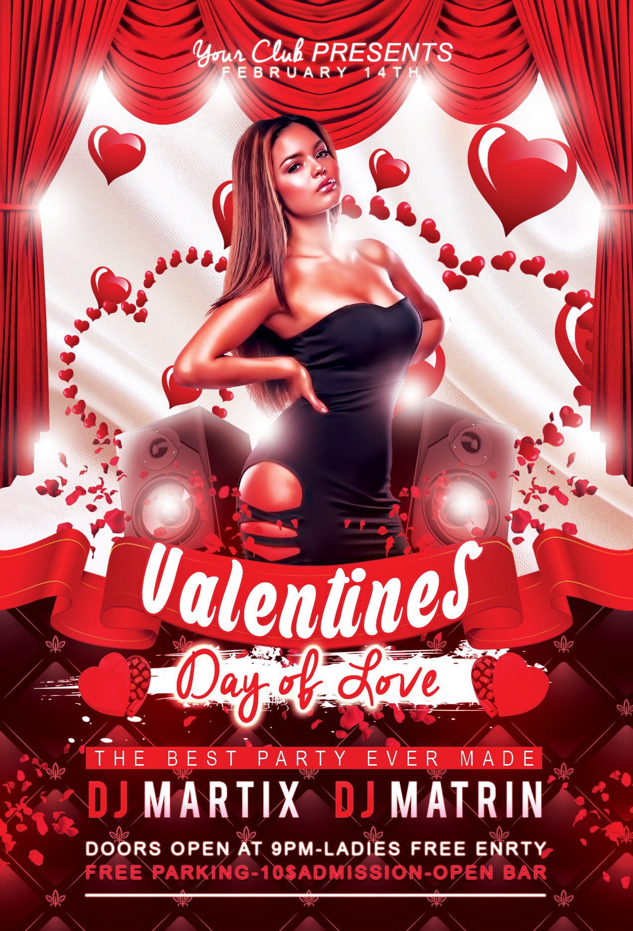 Valentine's Day Flyer - FREE PSD Template (2015)