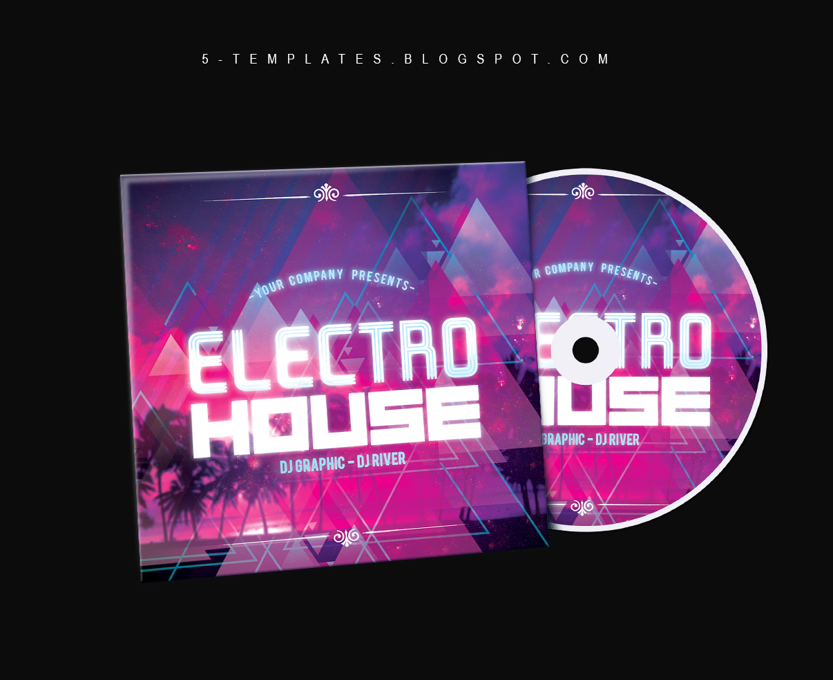 Electro House CD Cover FREE PSD Template