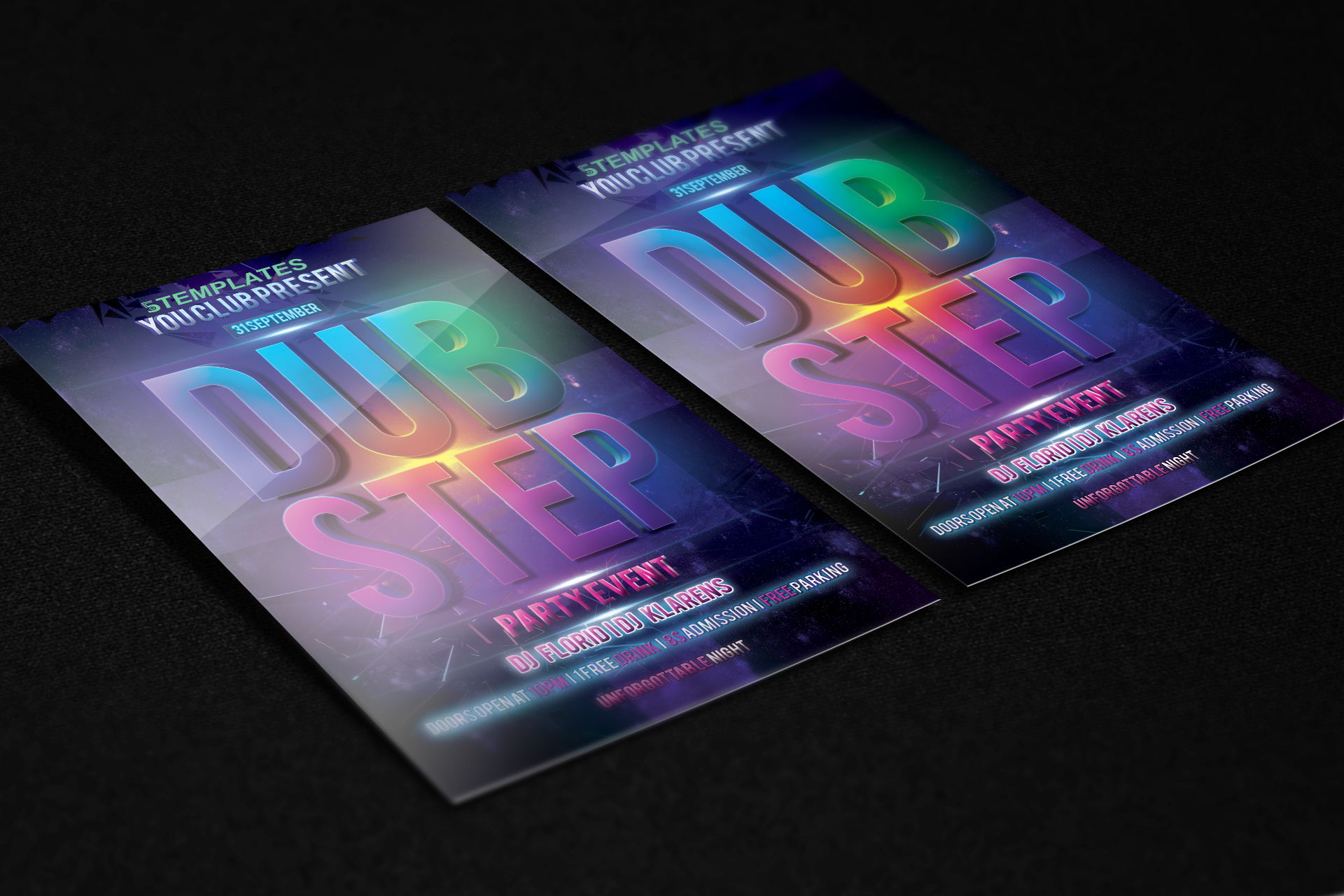 Dubstep Party Flyer FREE PSD Template