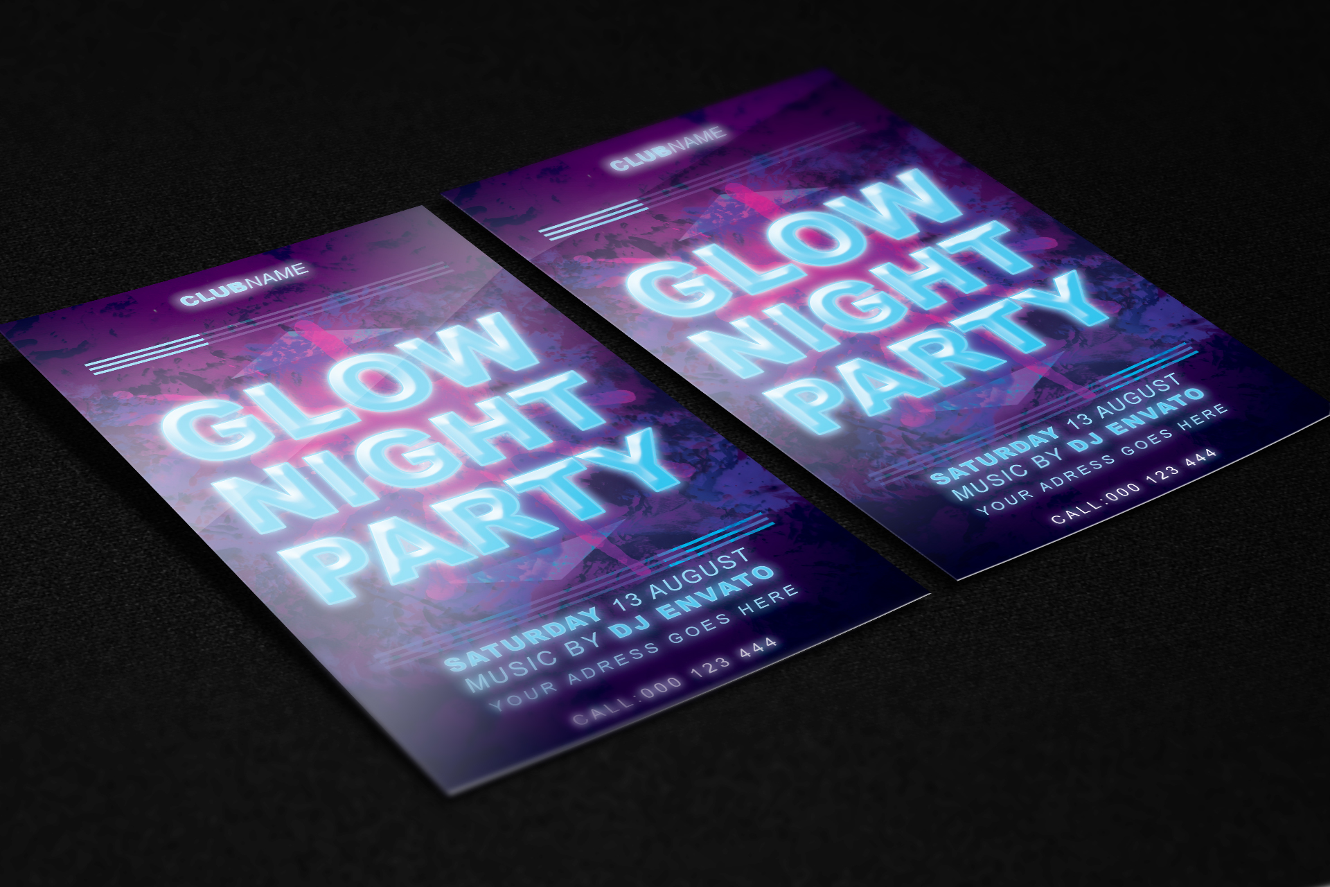 Glow Night Flyer FREE PSD Template