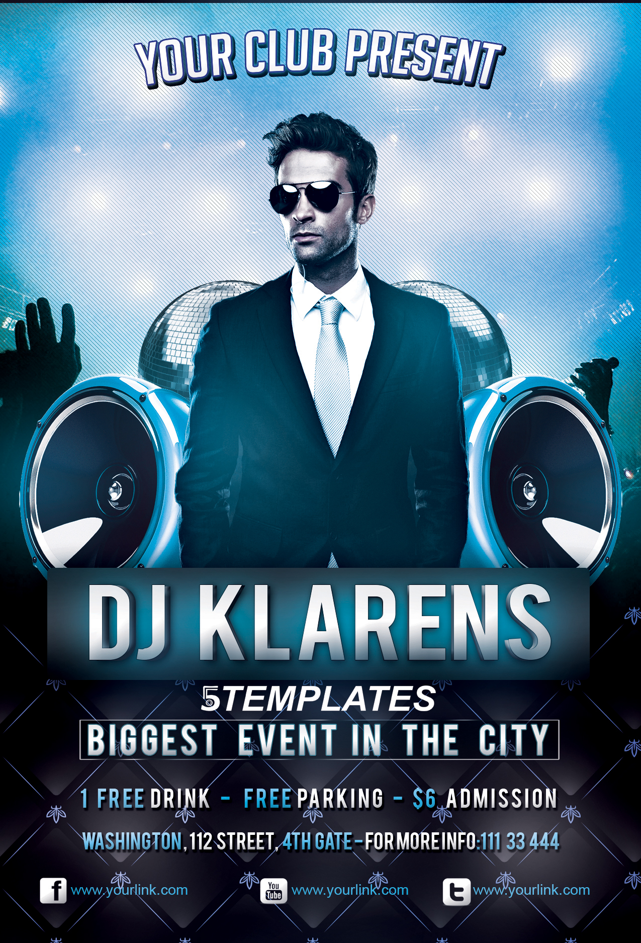Guest Dj Flyer FREE PSD Template by KlarensM