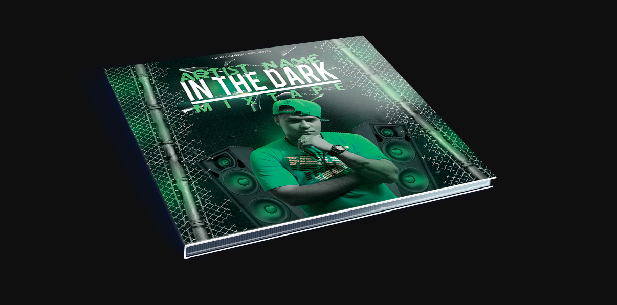 In The Dark Mixtape CD Cover FREE PSD Template