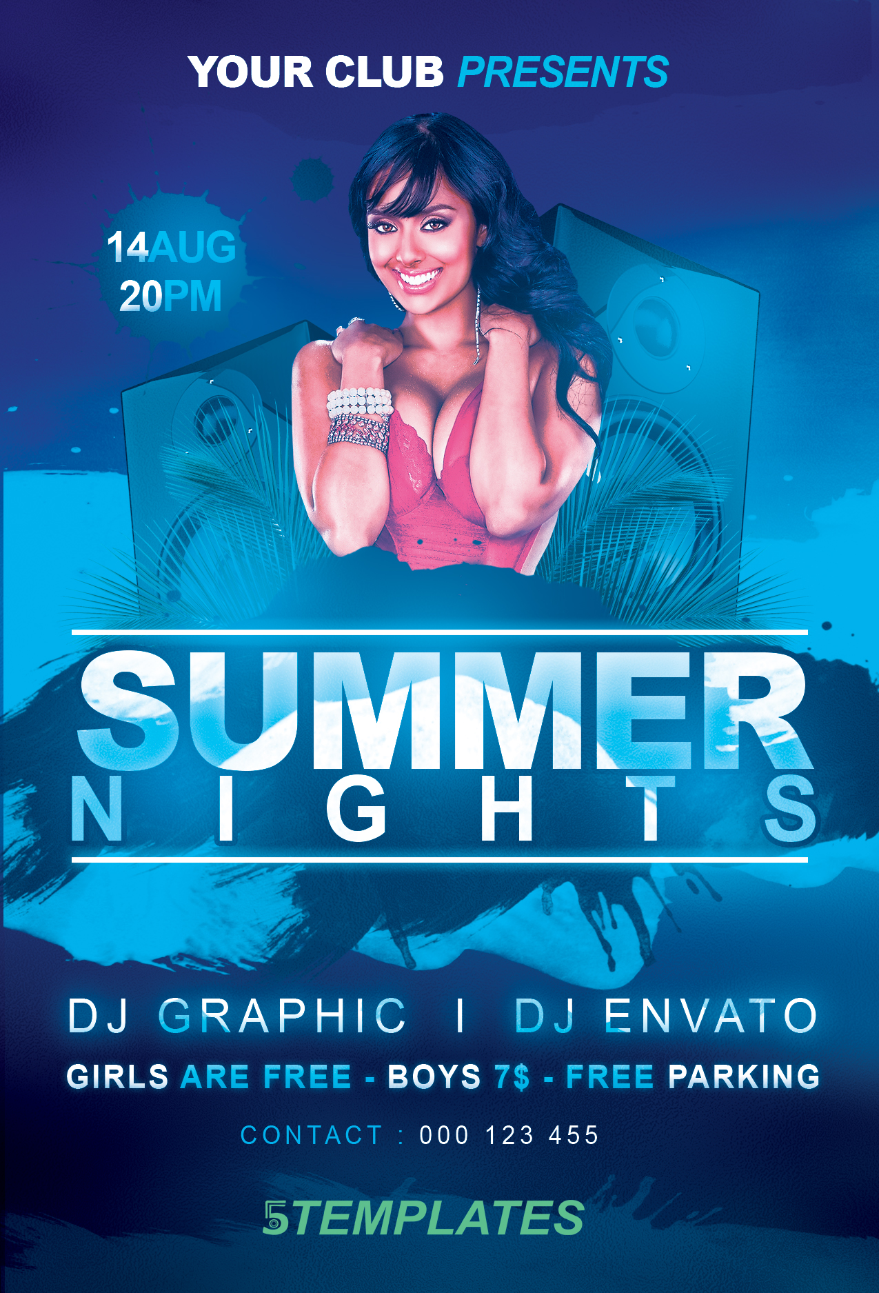 Summer Nights Flyer FREE PSD Template
