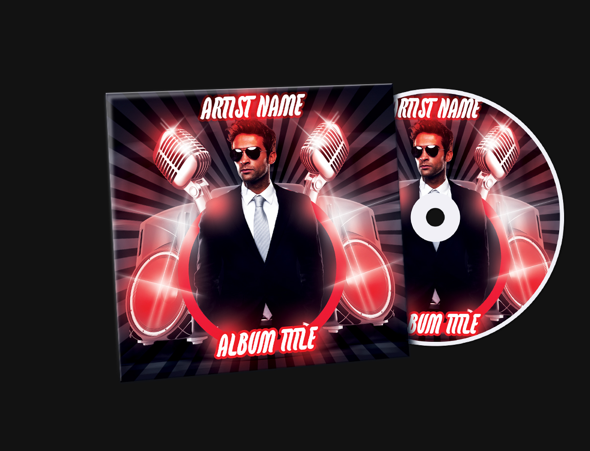 Red Mixtape CD Cover Free PSD Template