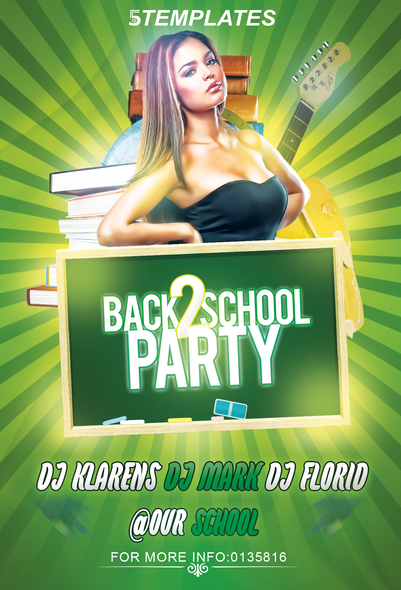 Back To School Party Flyer Free PSD Template